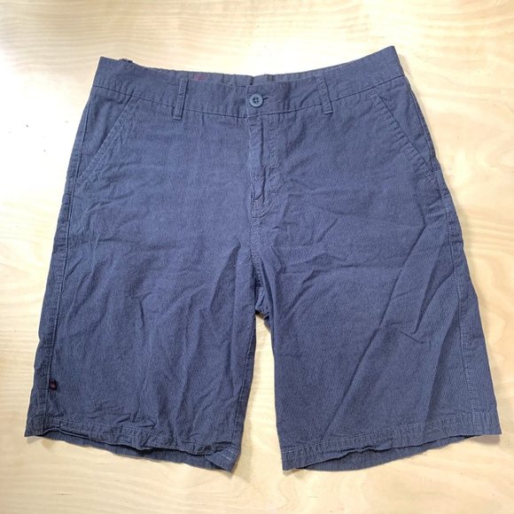 Gotcha Cargo Shorts Mens 34 Gray Striped Flat Front Chino Golf Shorts - Picture 1 of 5